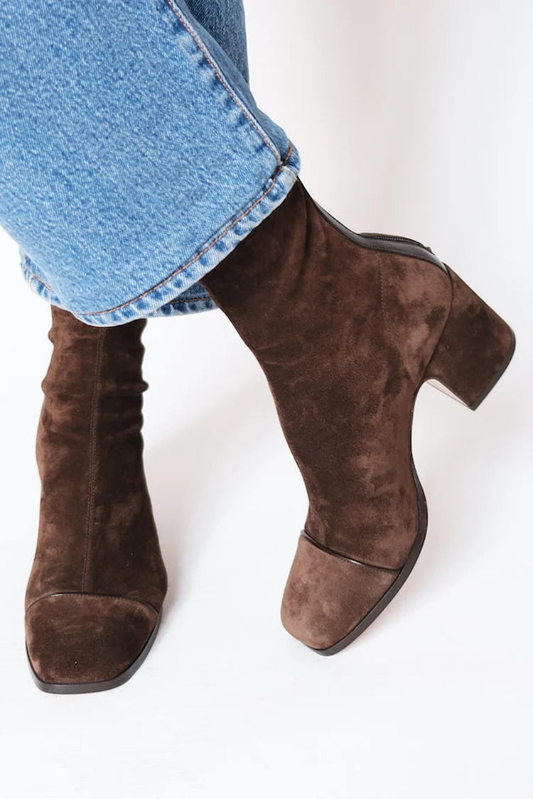 Victoria | Square-Toe Heeled Ankle Boots