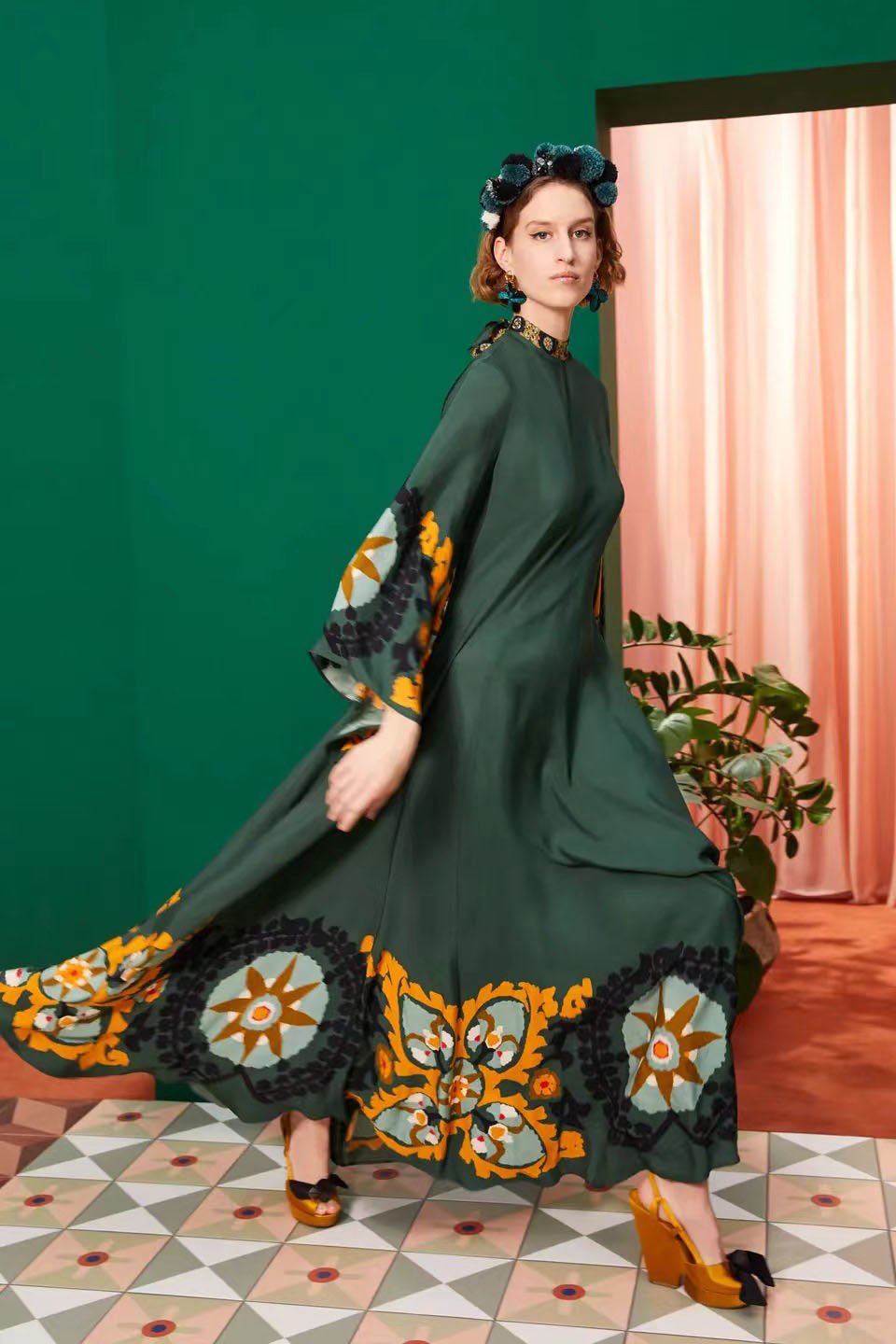 Green Magnifico Floral Maxi Dress