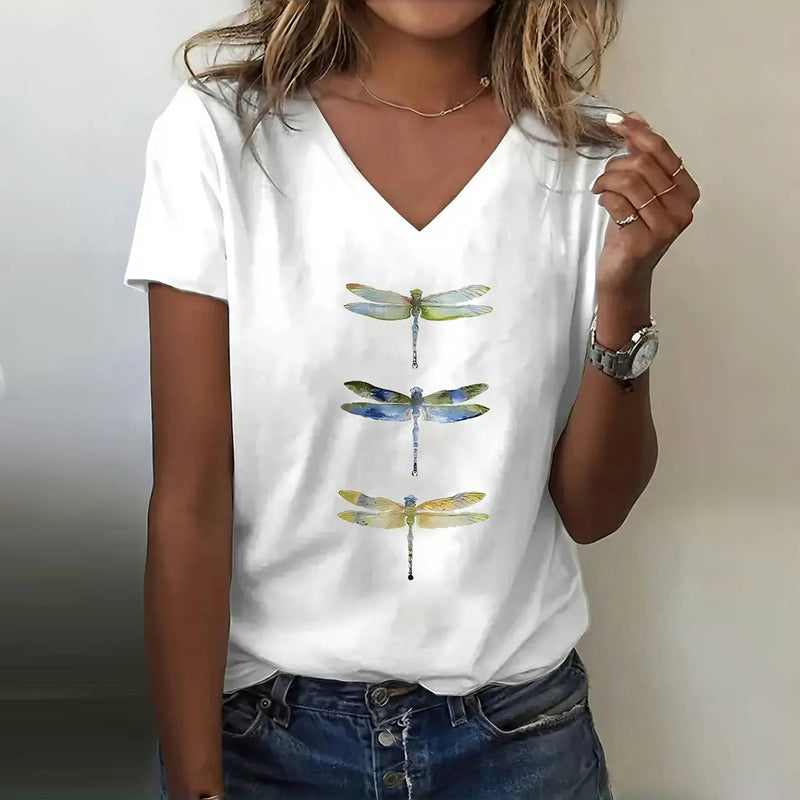 Ruth - Relaxed Fit T-Shirt Featuring Dragonfly Design