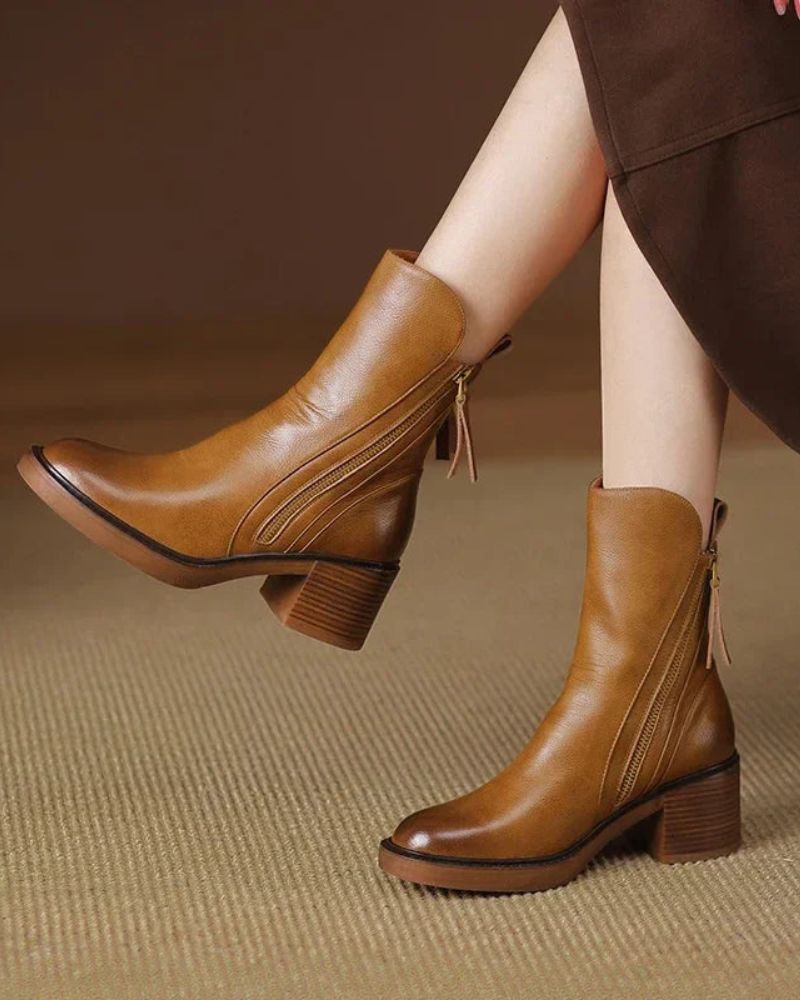 Louise | Stylish Leather Ankle Boots