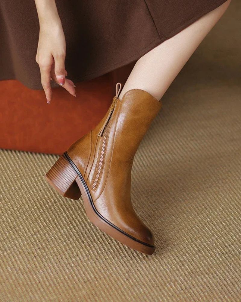 Louise | Stylish Leather Ankle Boots