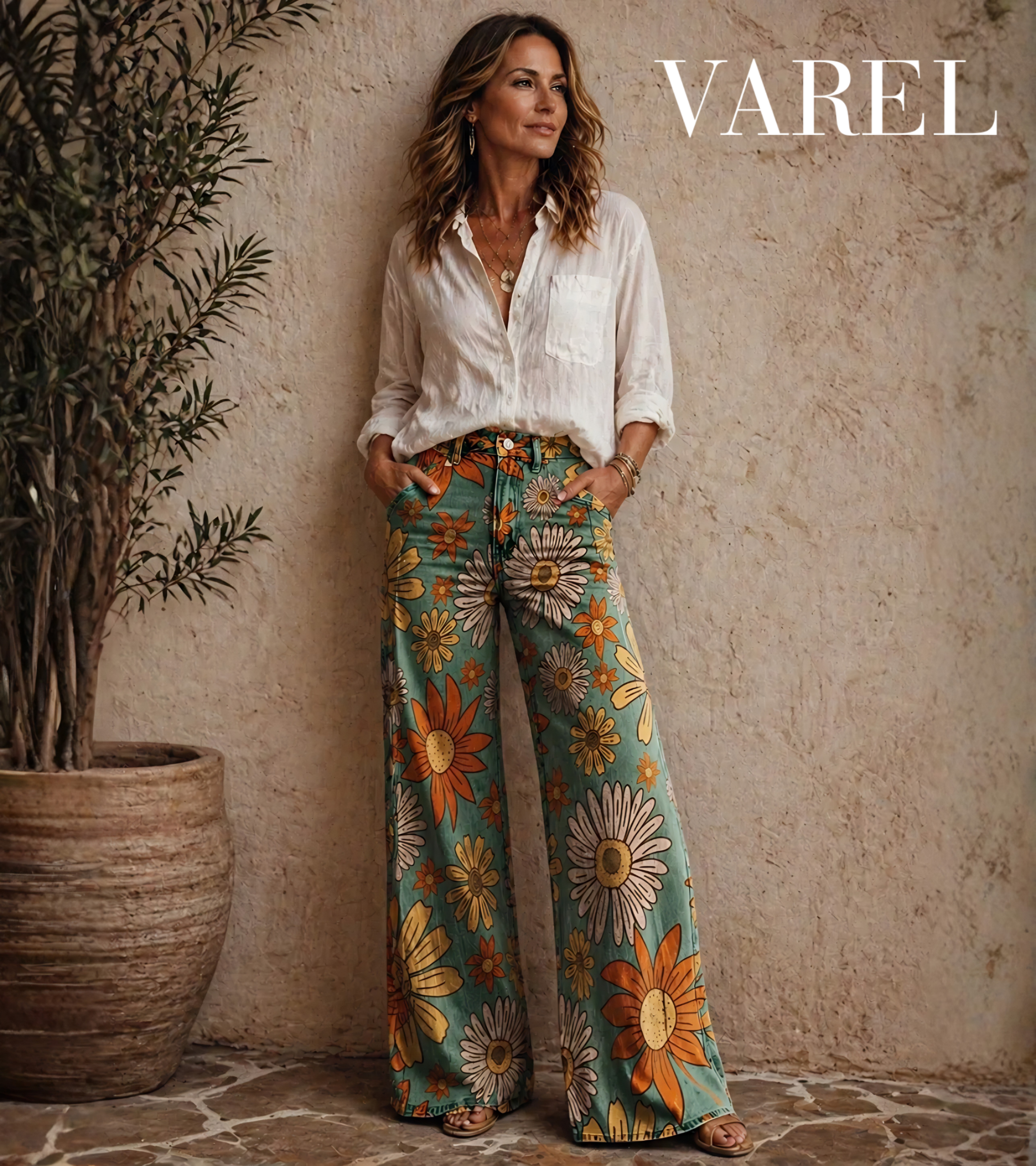 Millie - Floral Palazzo Trousers