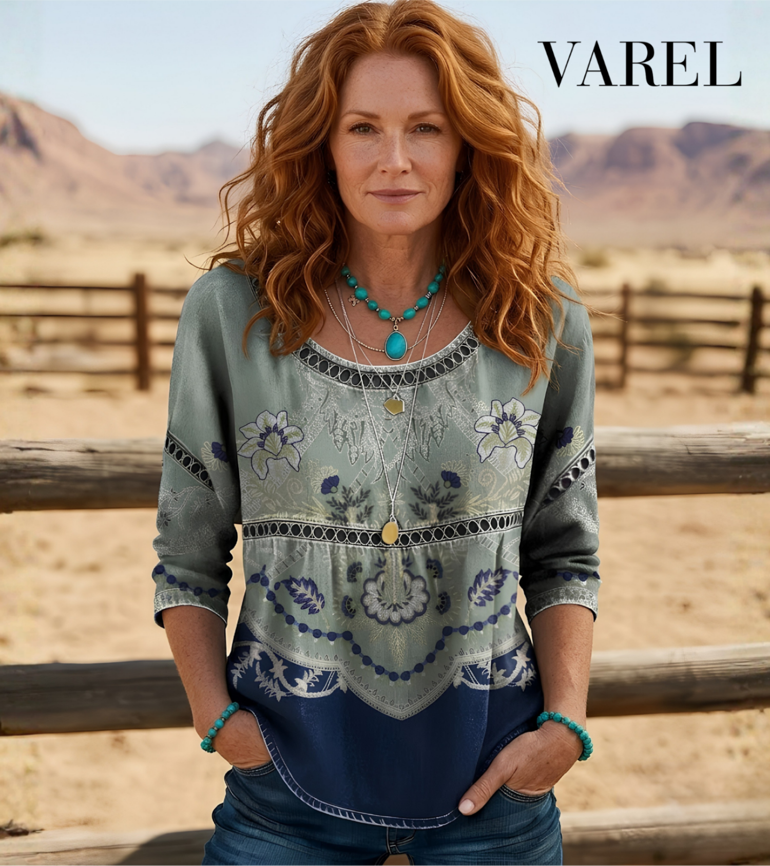 Mireya - Vintage Floral Print Blouse