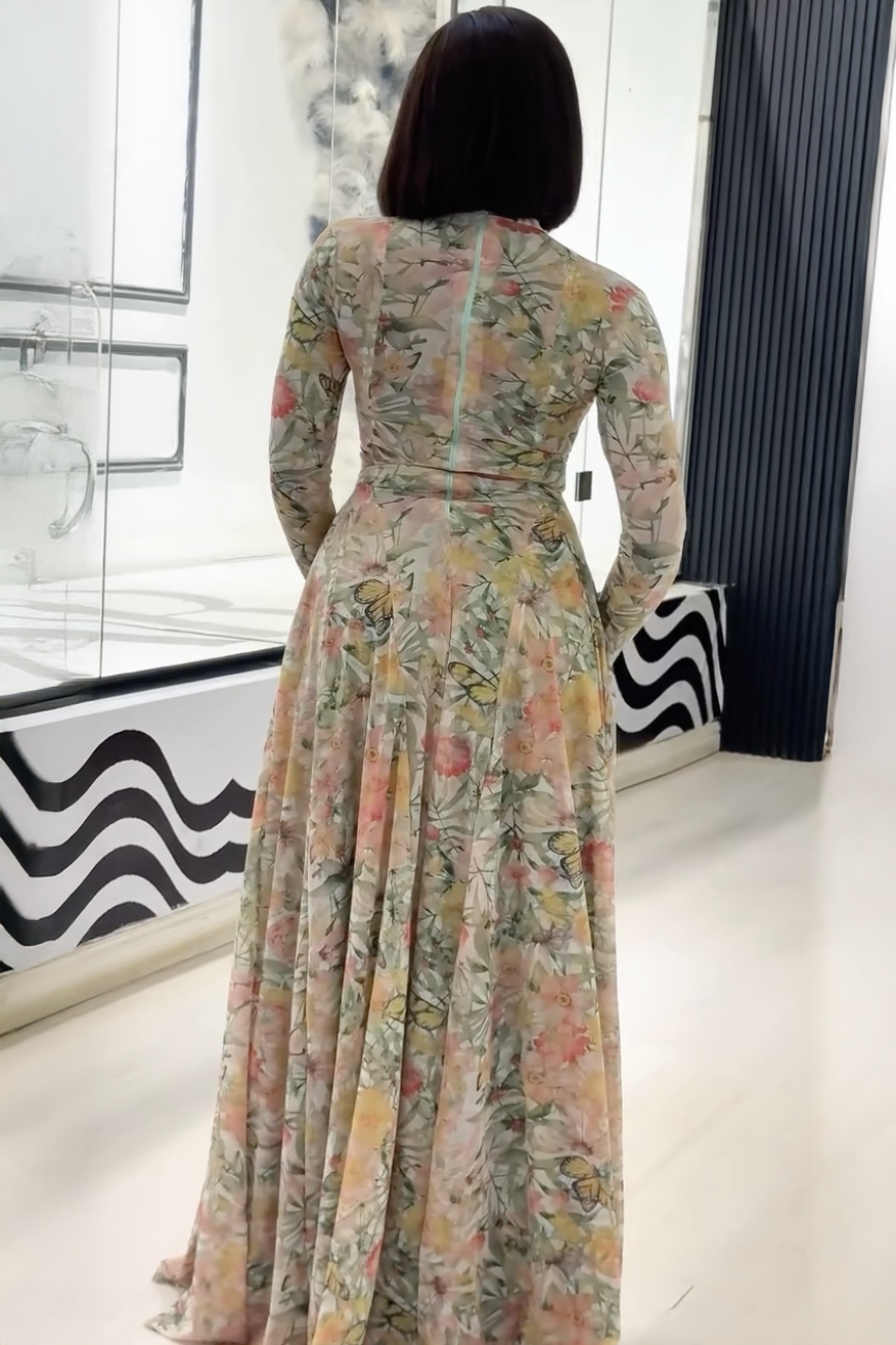 Verve Floral Butterfly Maxi Dress
