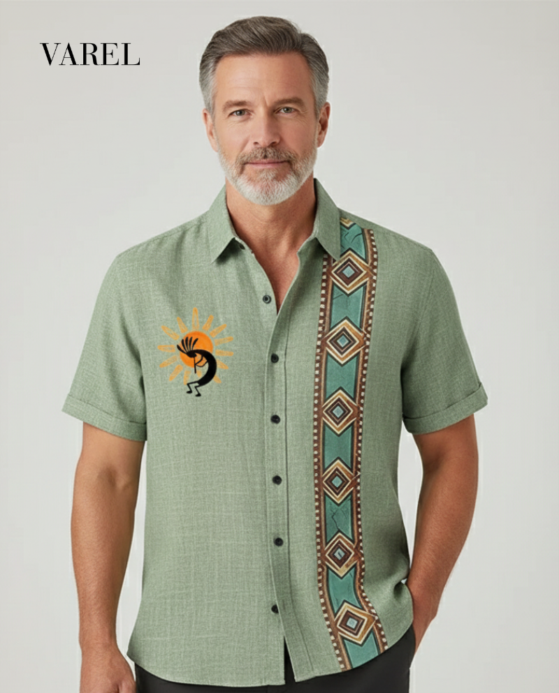 Eoghan - Nomad Print Linen Shirt