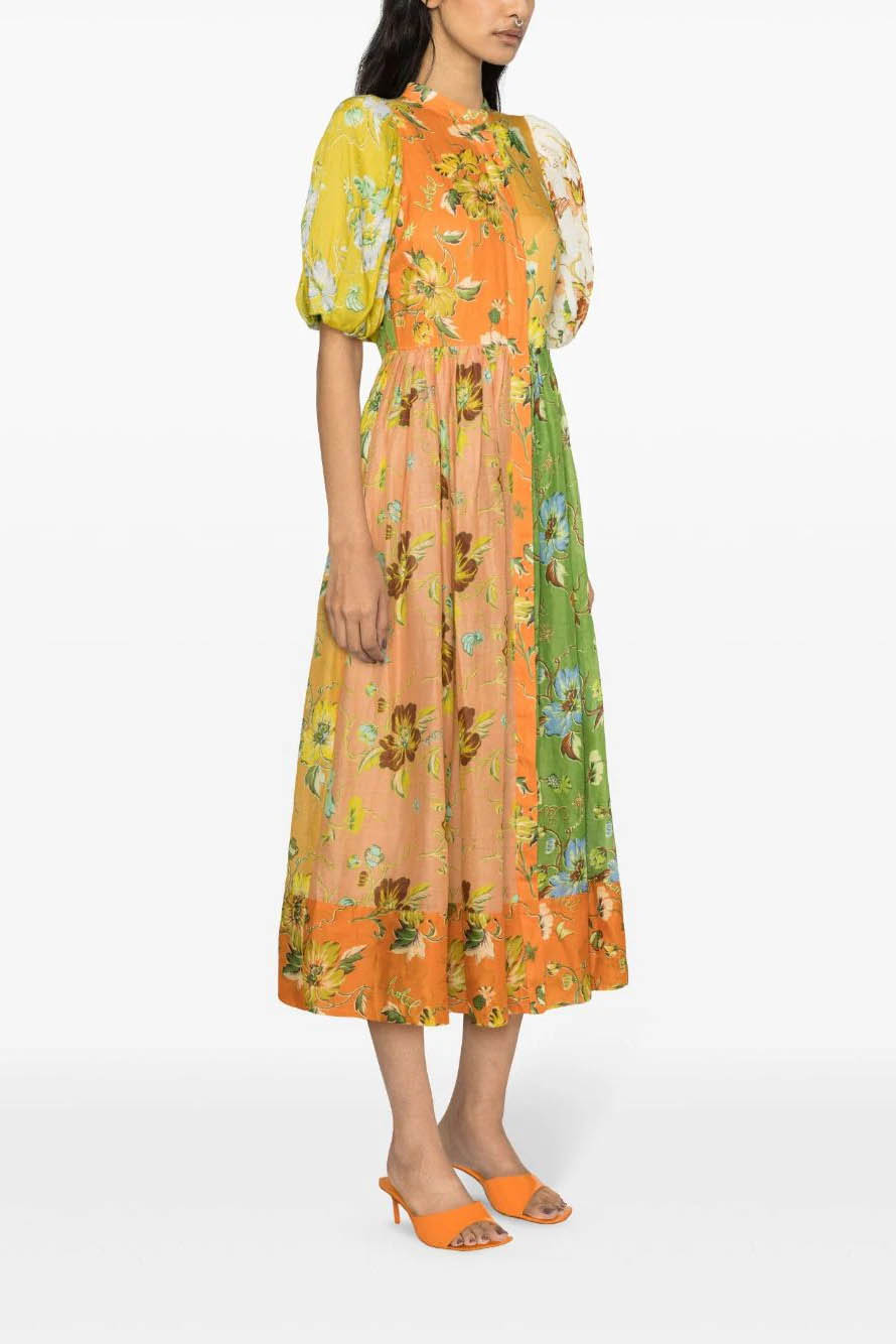 Floral Dream Puff Sleeve Midi Dress