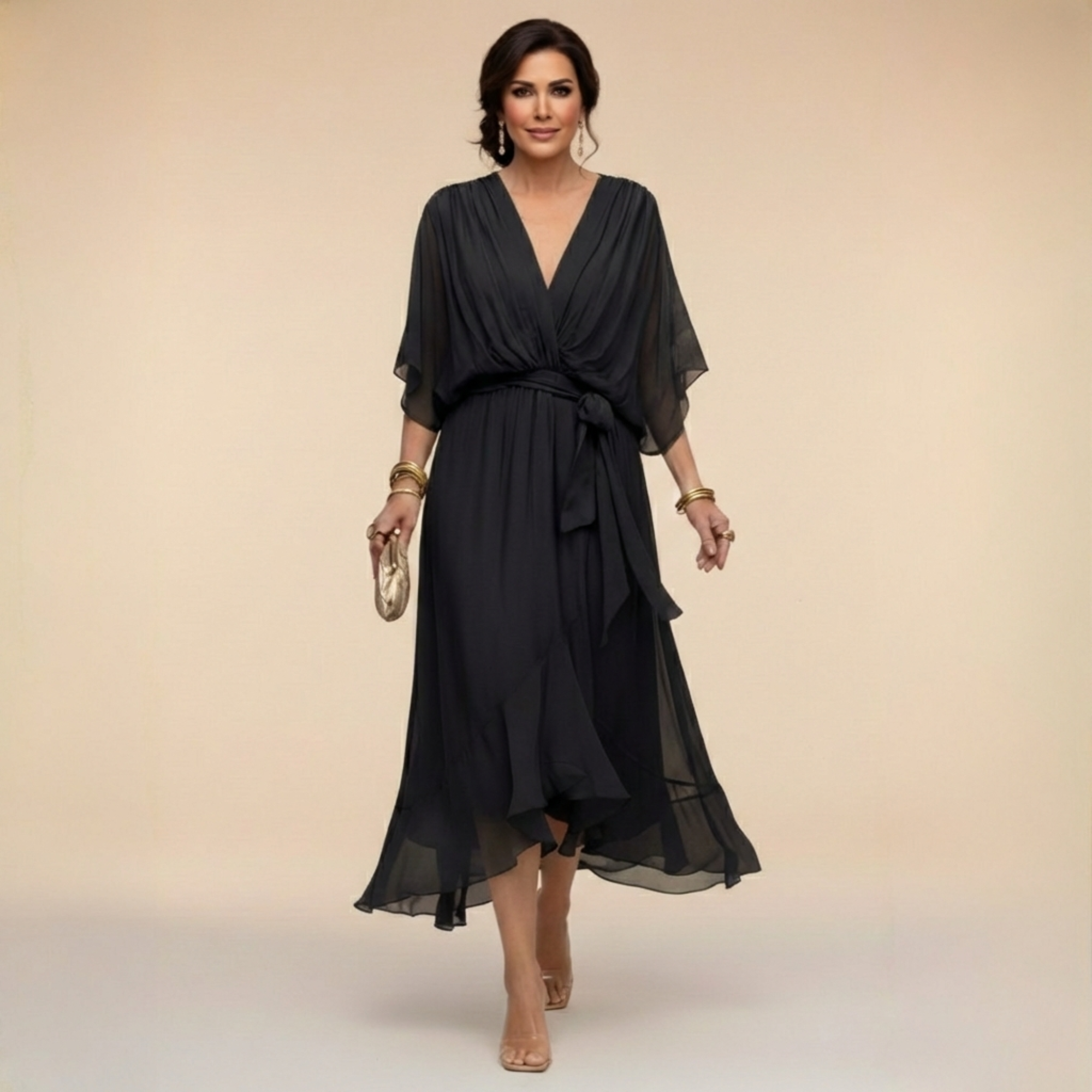 Erin - V-neck Chiffon Dress
