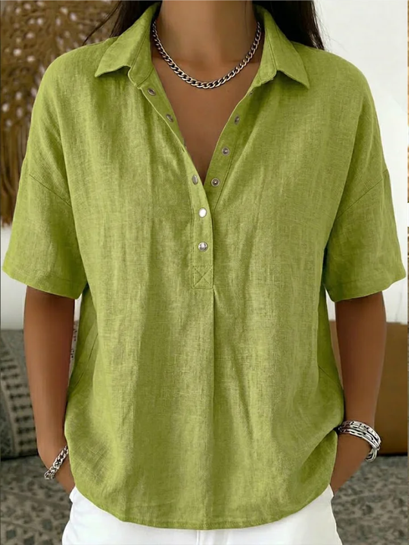 VIVIAN - Blouse with Collar and Button Detail