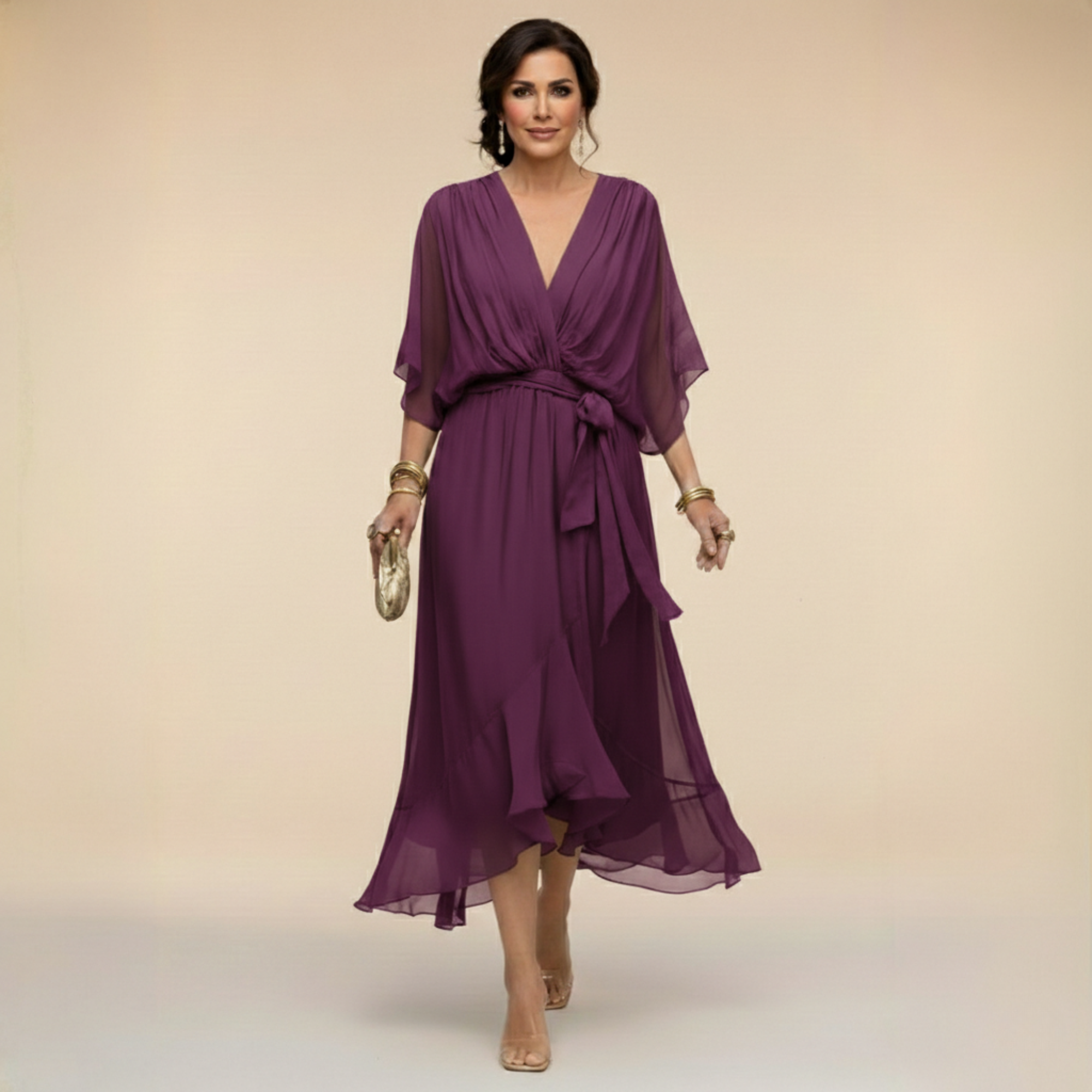 Erin - V-neck Chiffon Dress