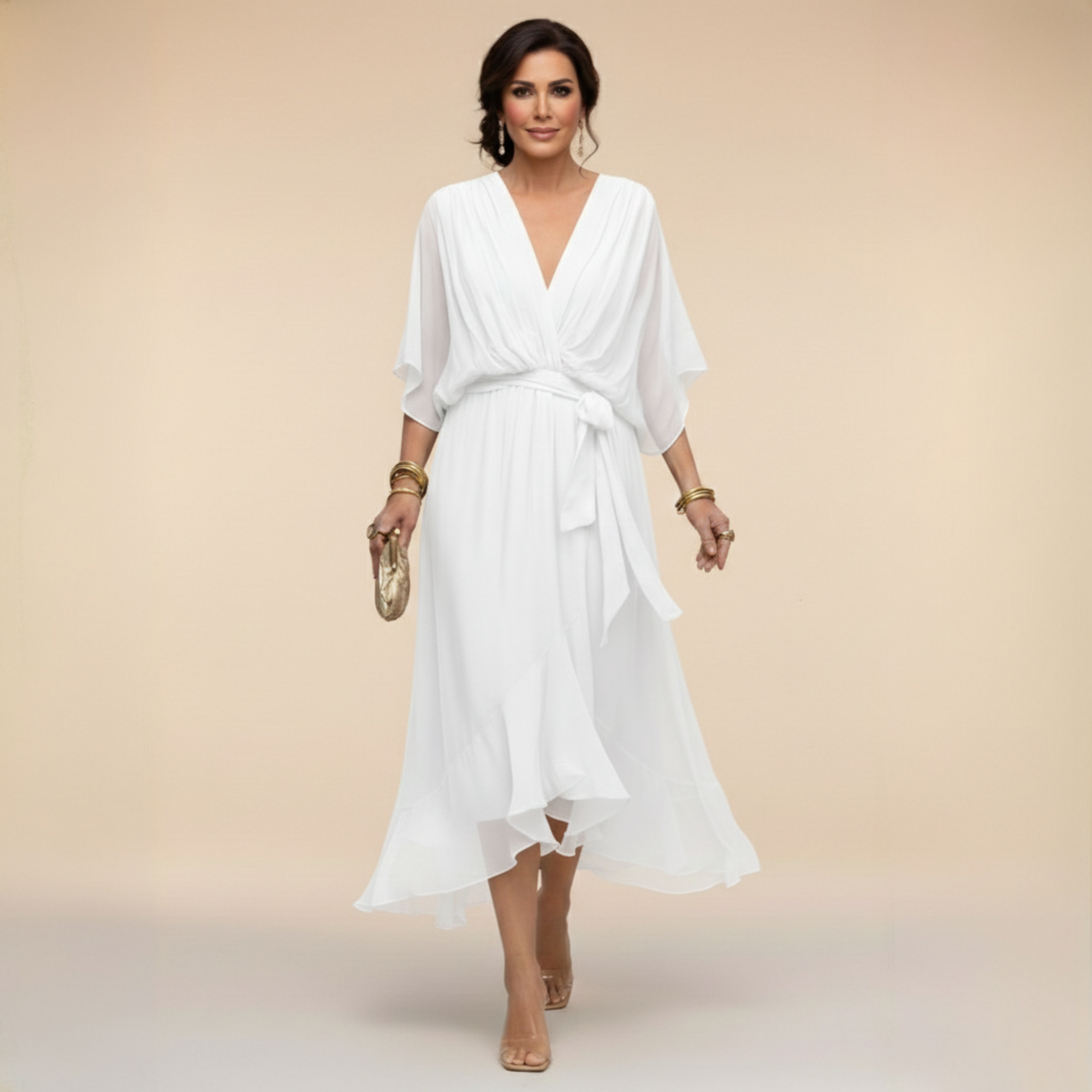 Erin - V-neck Chiffon Dress