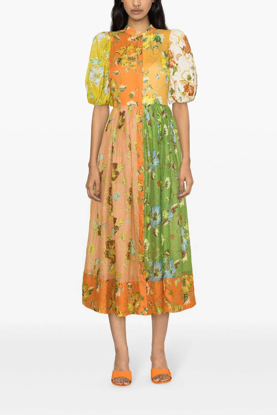 Floral Dream Puff Sleeve Midi Dress
