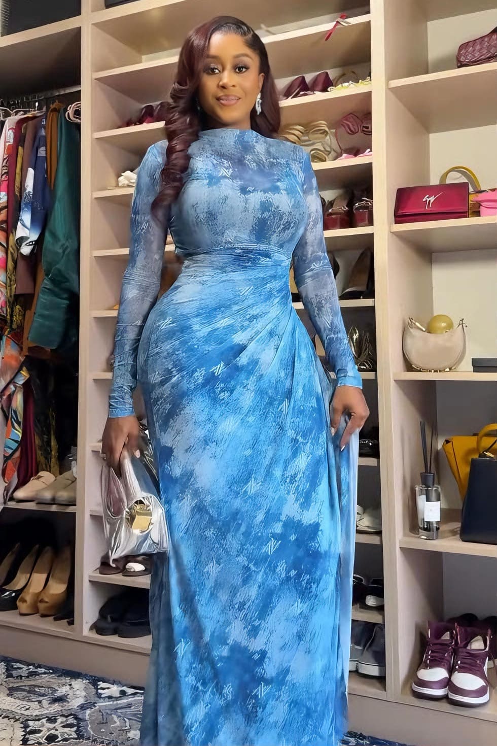 Luxury Maxi Dress in Arctic Dye