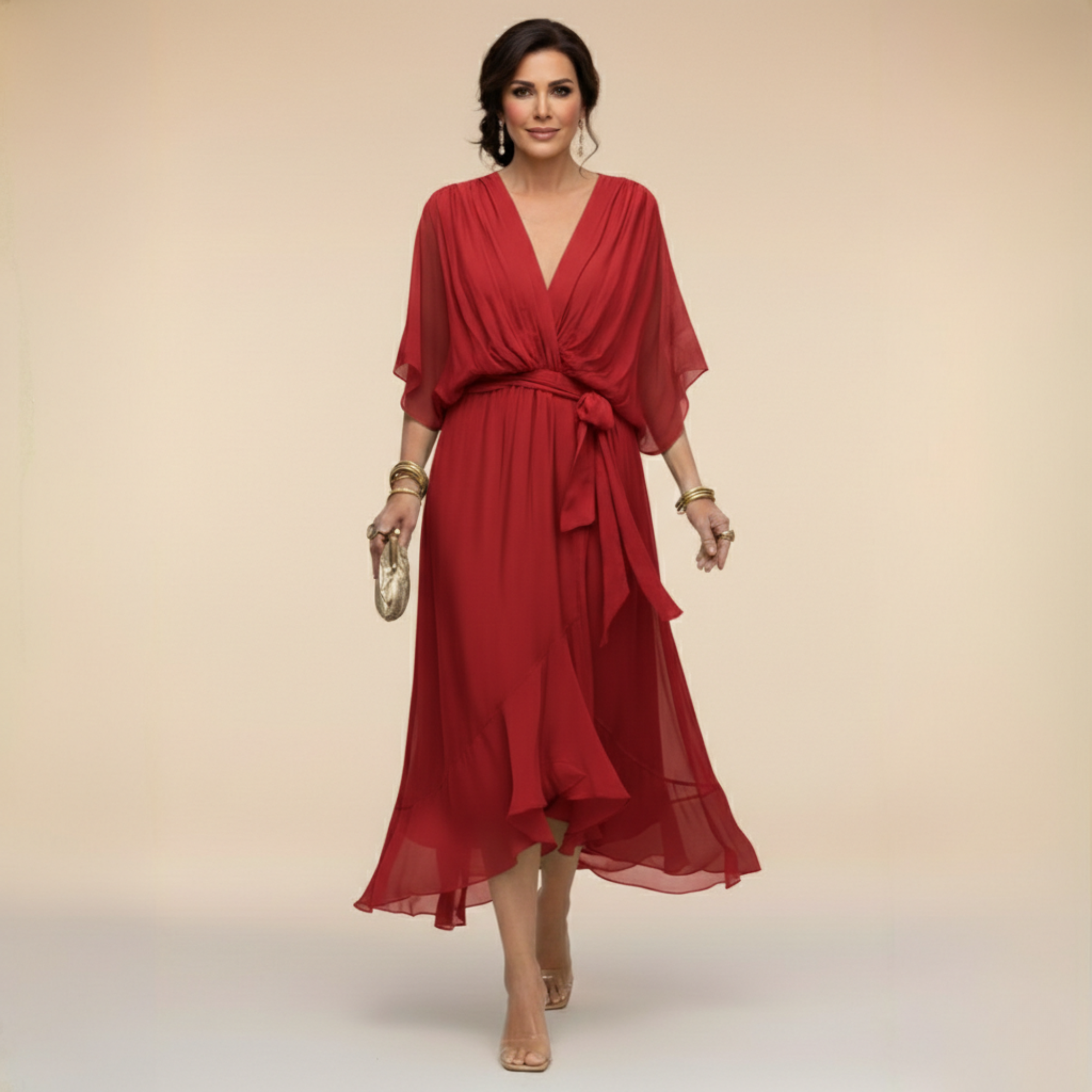 Erin - V-neck Chiffon Dress