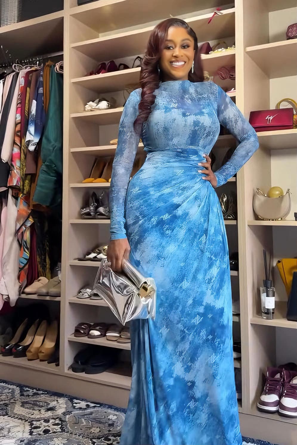 Luxury Maxi Dress in Arctic Dye