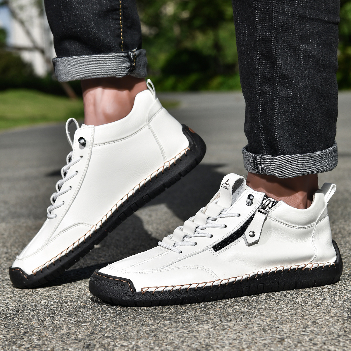 Christian | Men's Nubuck Zip-Up Shoes