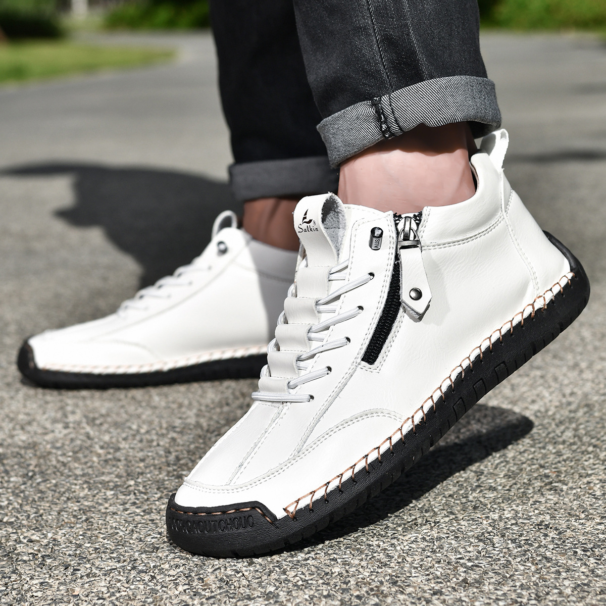 Christian | Men's Nubuck Zip-Up Shoes