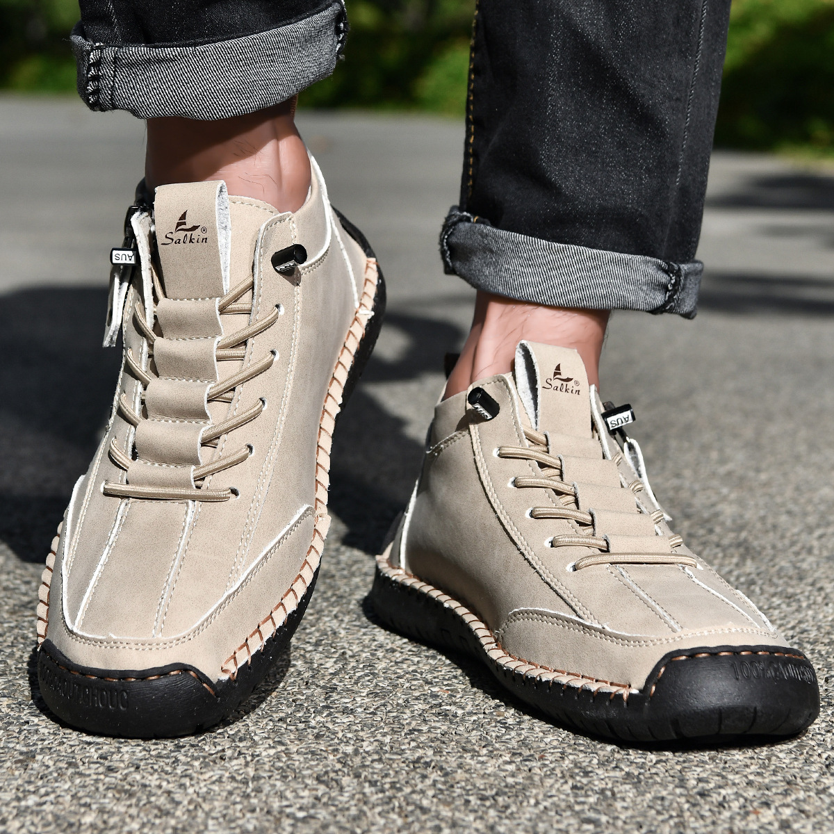 Christian | Men's Nubuck Zip-Up Shoes