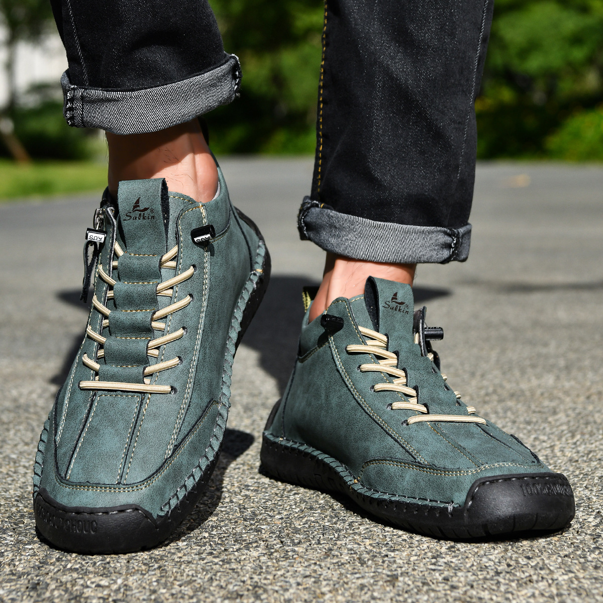Christian | Men's Nubuck Zip-Up Shoes