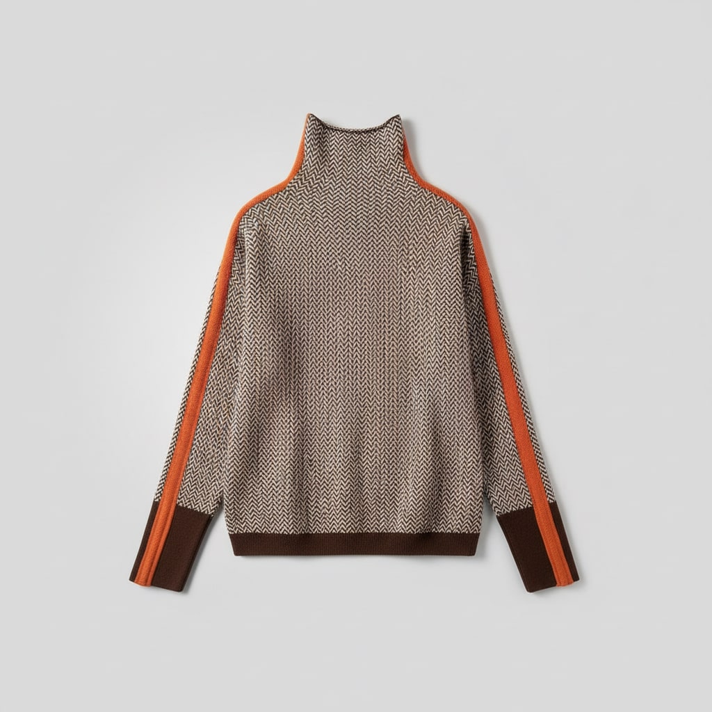 Lisa - Turtleneck with Contrast Stripes