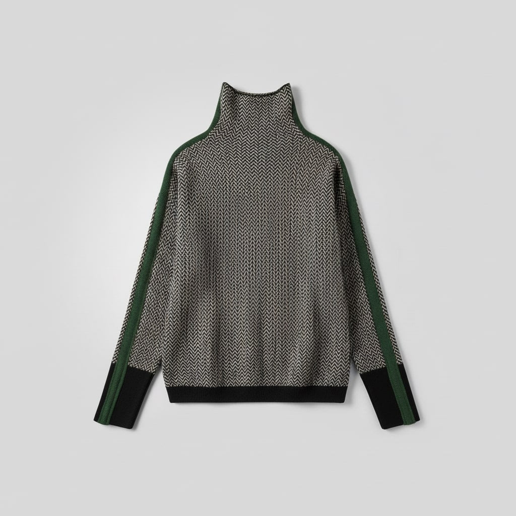 Lisa - Turtleneck with Contrast Stripes
