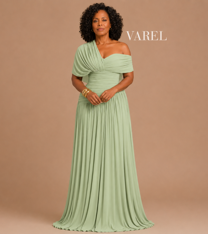 Lorelai - Mint Green Ruched Chiffon Maxi Dress