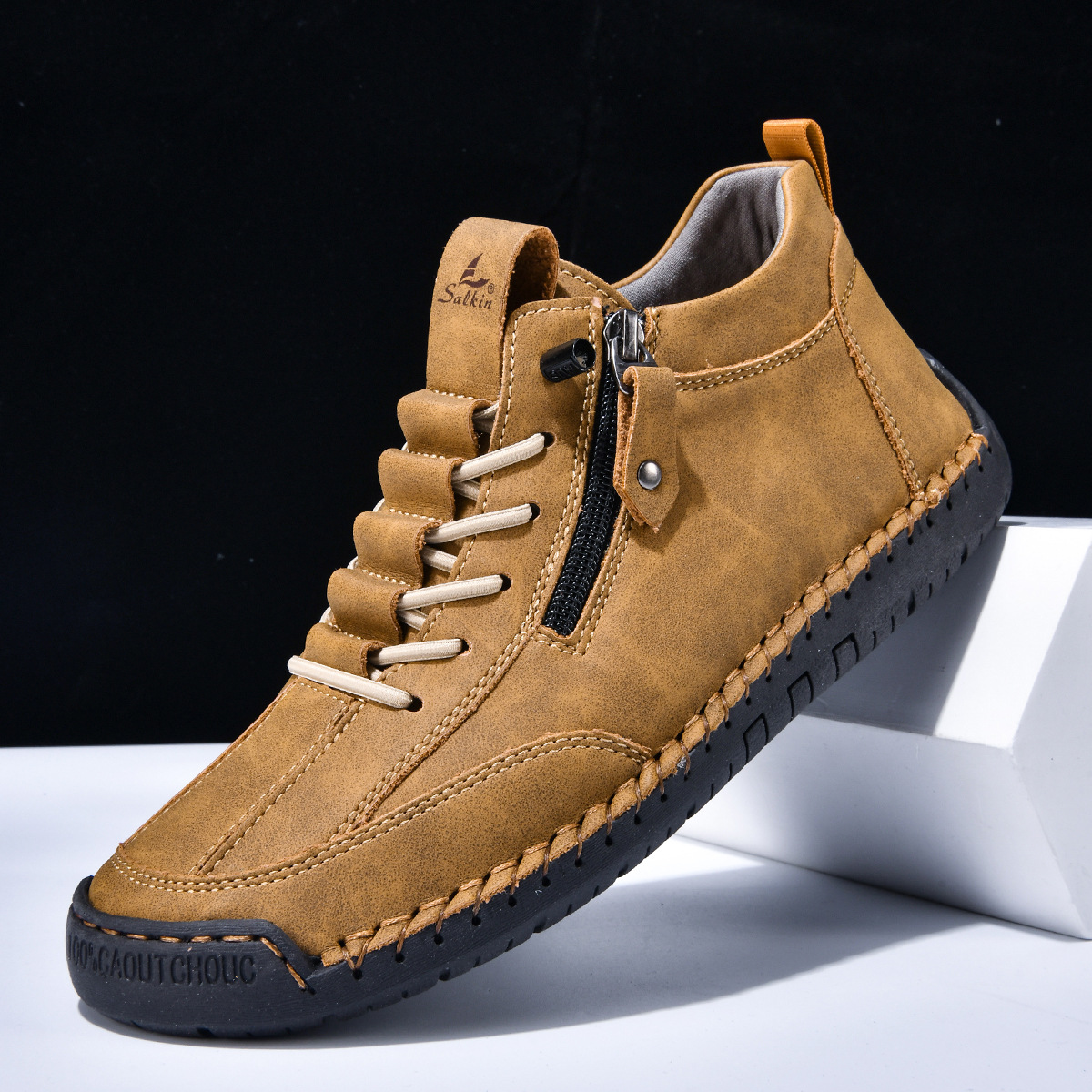 Christian | Men's Nubuck Zip-Up Shoes