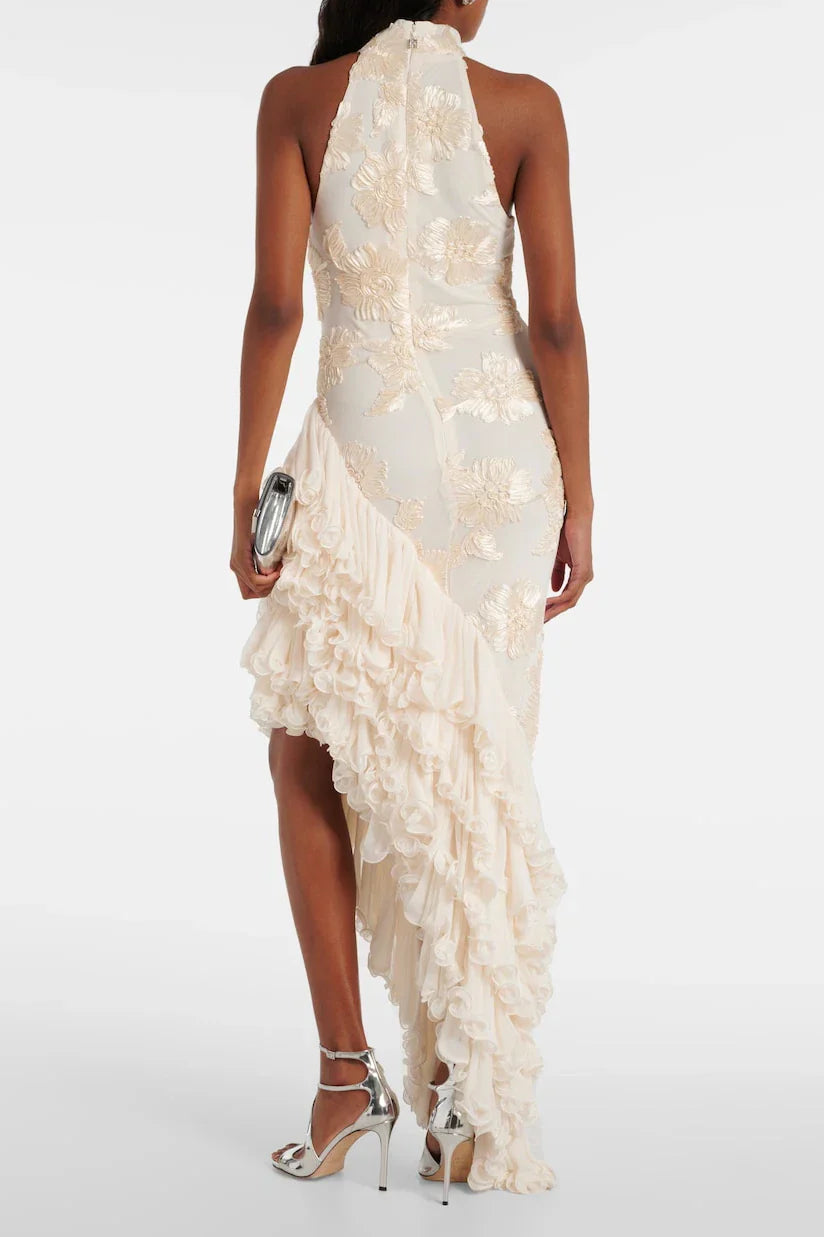 Maxi Dress with Floral Appliqué