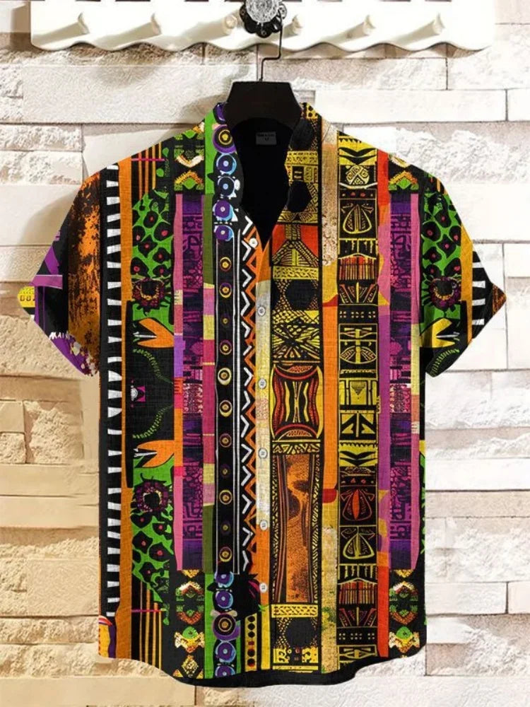 Finn - Graphic Panel Linen Shirt