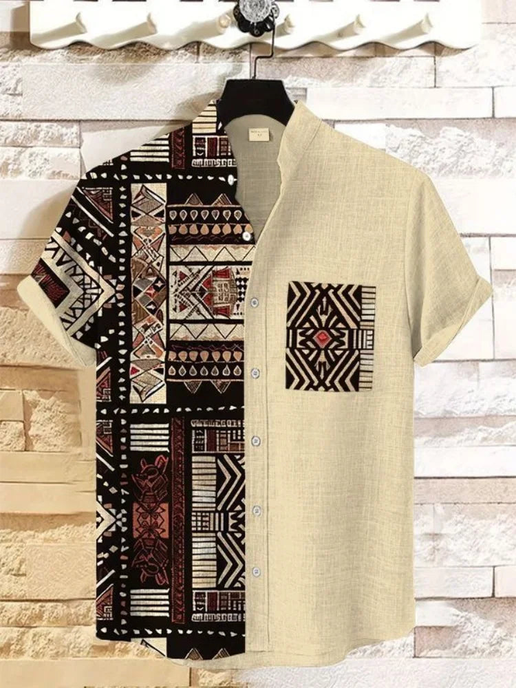 Conor - African Stripe Linen Shirt