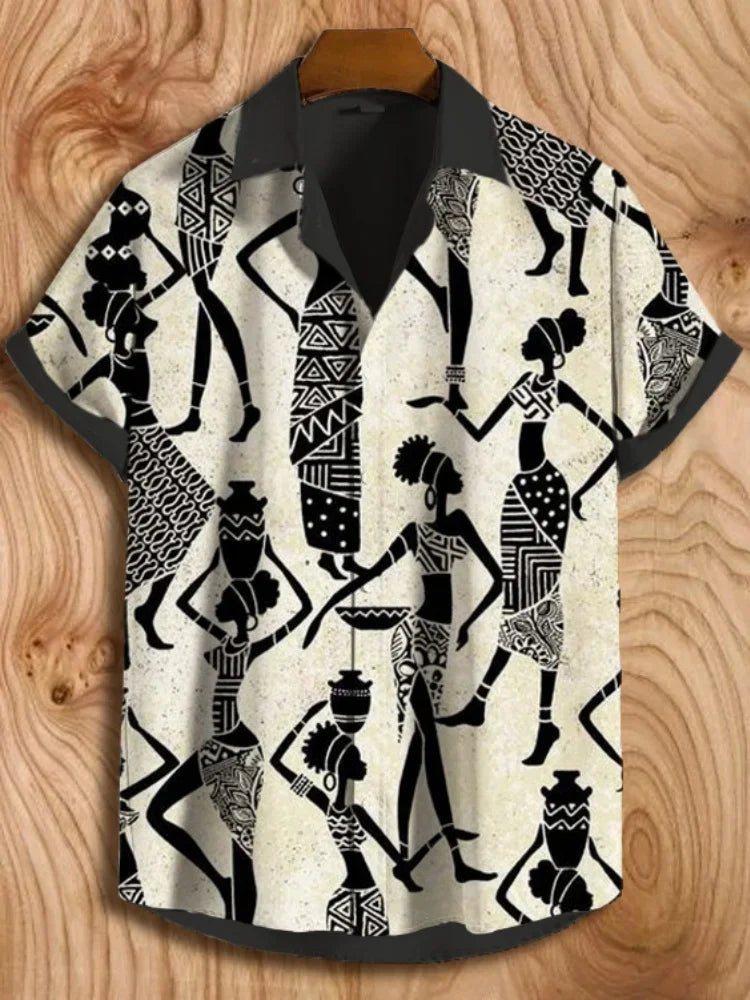 Oisín - Tribal Art Linen Shirt