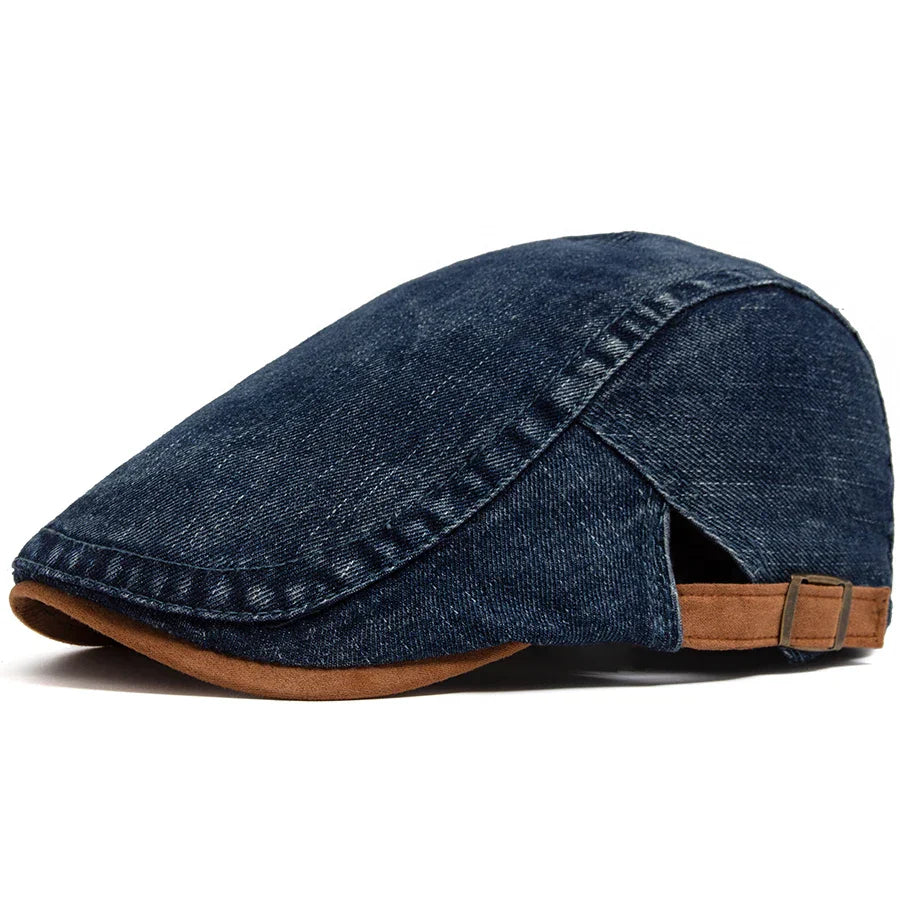 Keegan - Denim Flat Cap