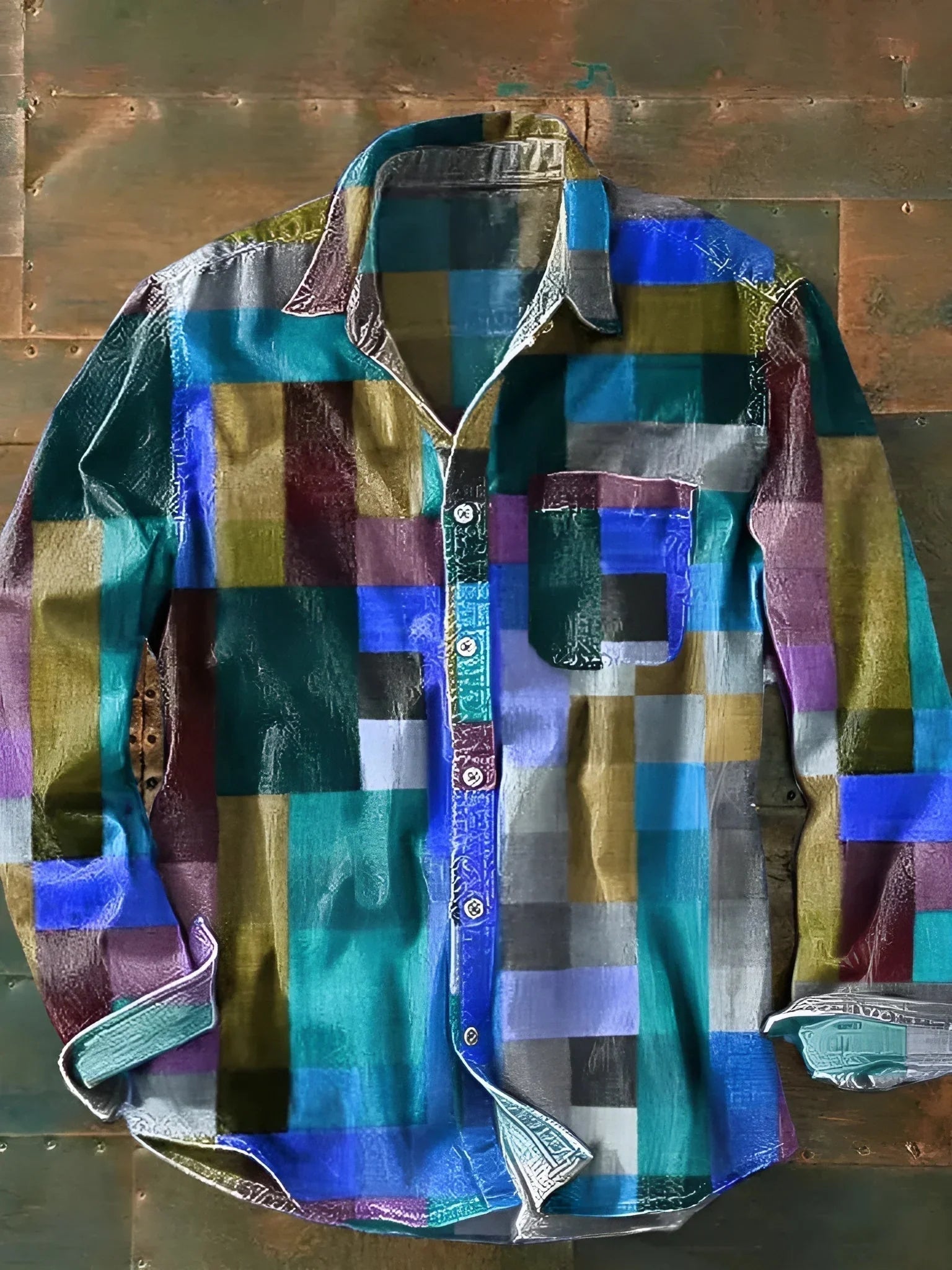 Callista - Multicolour Long Sleeve Patchwork Shirt