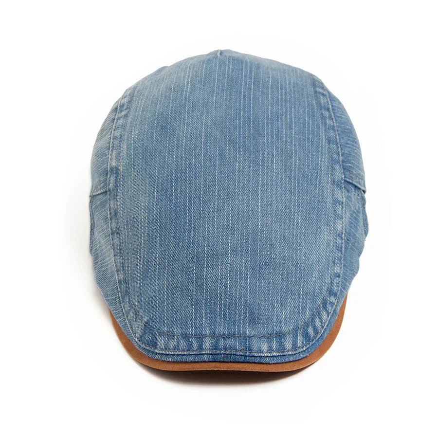 Keegan - Denim Flat Cap