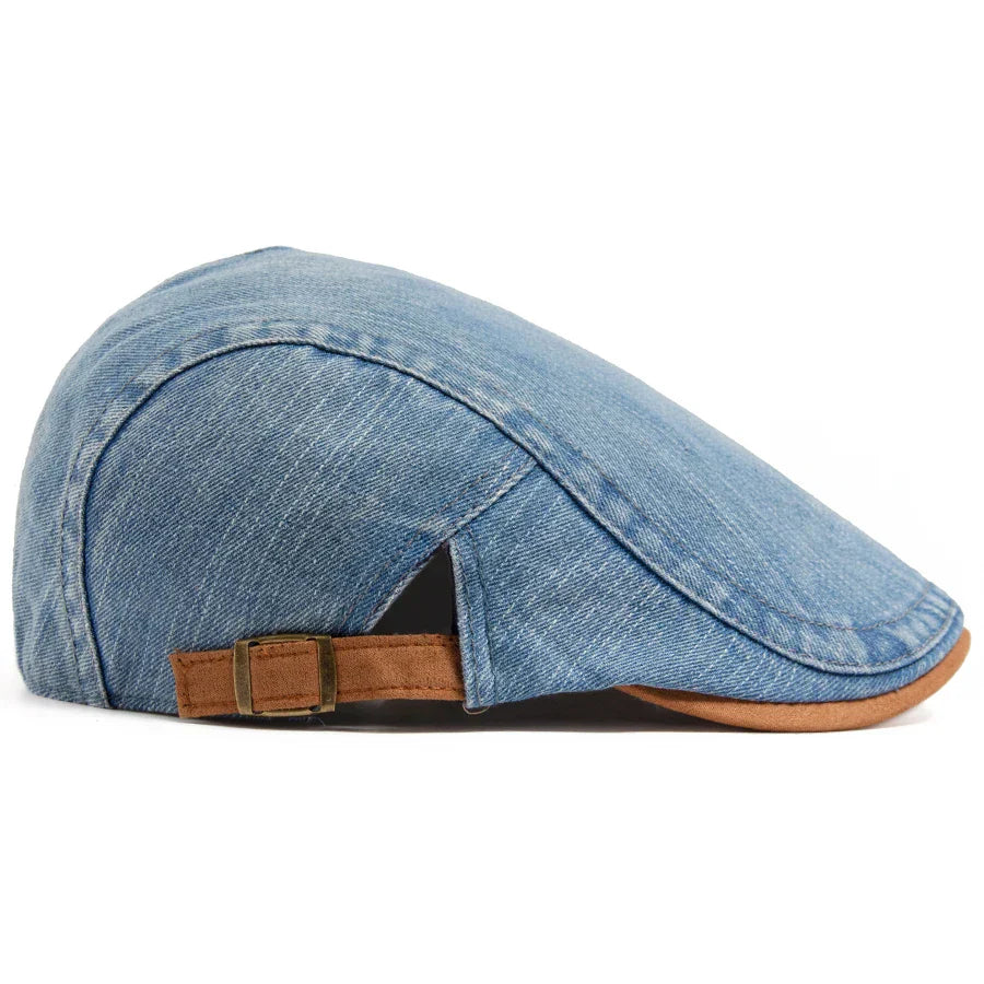 Keegan - Denim Flat Cap