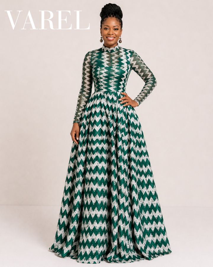 Monte Carlo Maxi Dress with Zigzag Pattern