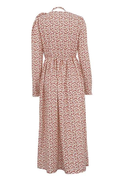 V-Neck Midi Dress with Bertha Floral Design