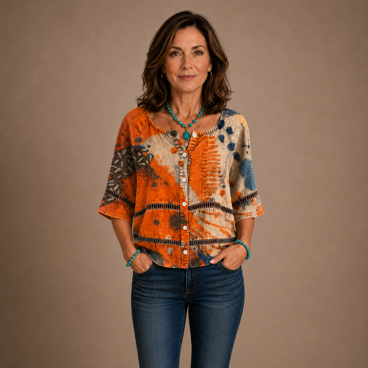 Romina - Vintage Floral Print Blouse