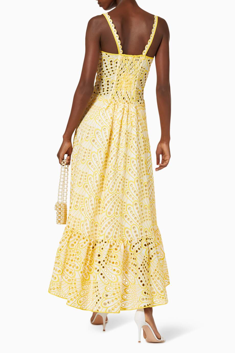 Embroidered Lace Midi Bustier Dress - Dolly