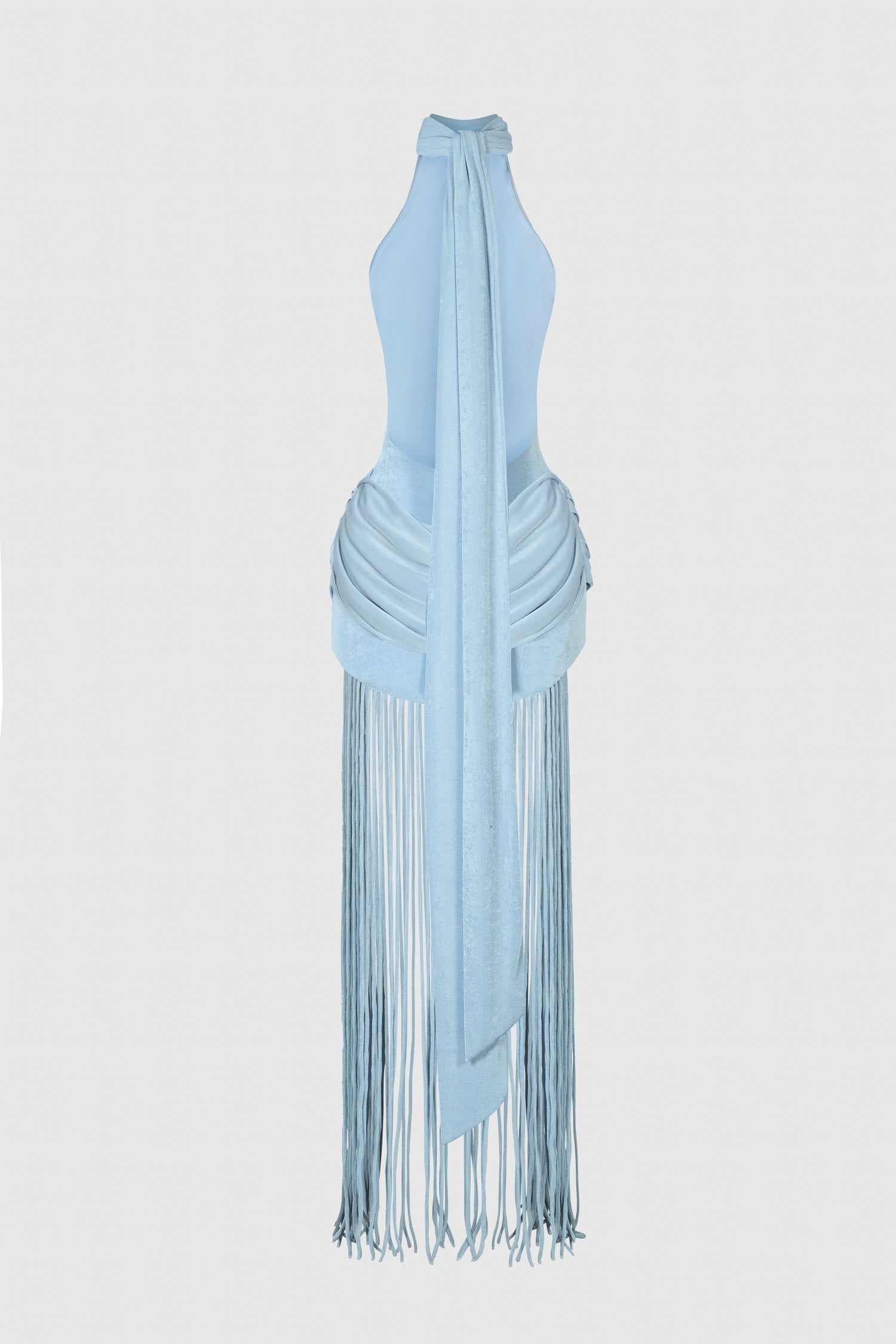 Shane - Fringe Halter Maxi Dress