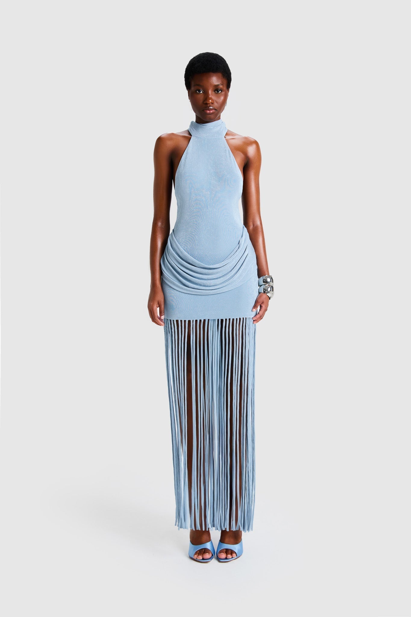Shane - Fringe Halter Maxi Dress