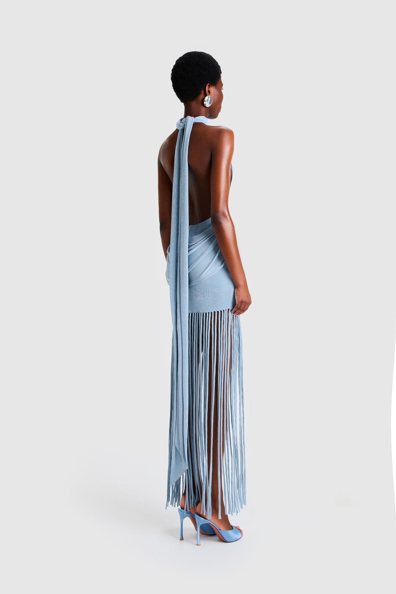 Shane - Fringe Halter Maxi Dress