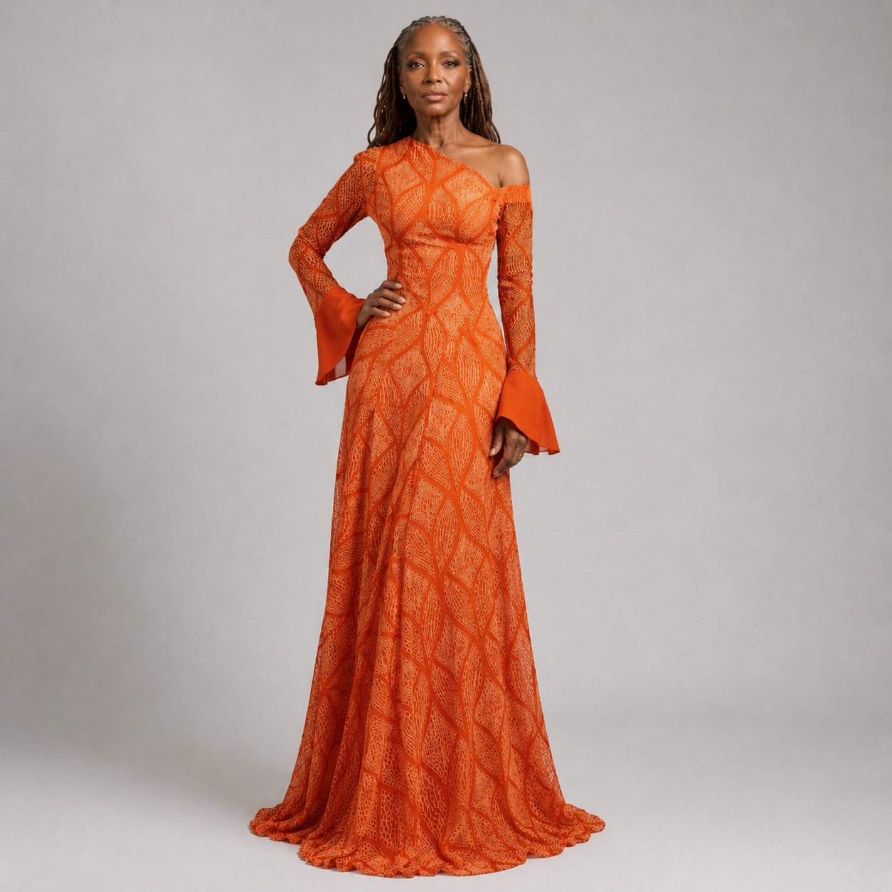 Moira - Geometric One-Shoulder Maxi Dress