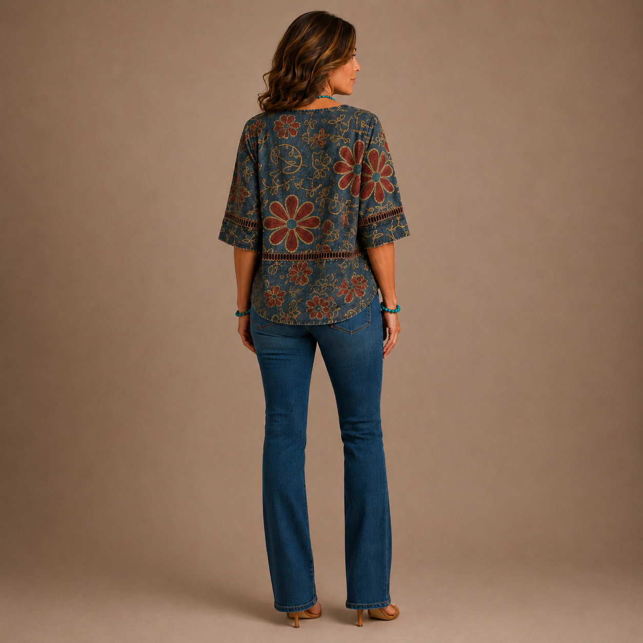 Romina - Vintage Floral Print Blouse