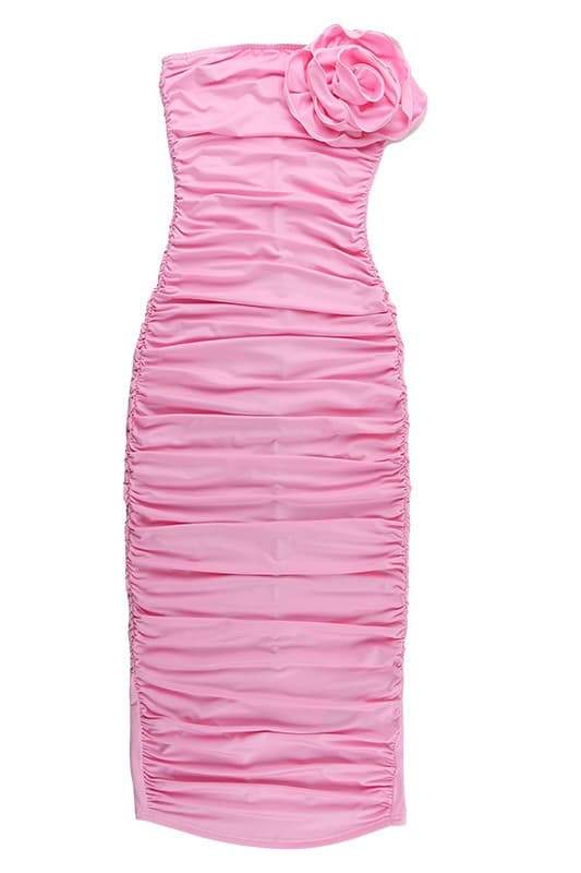 Tina Floral Strapless Midi Dress