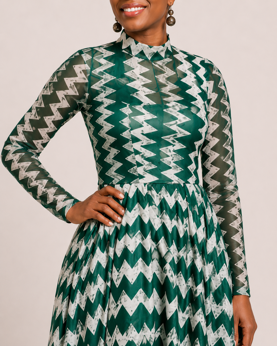 Monte Carlo Maxi Dress with Zigzag Pattern