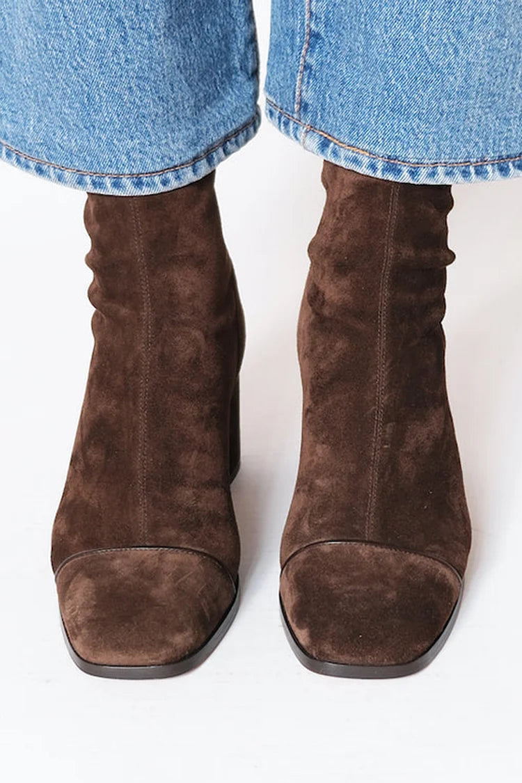 Victoria | Square-Toe Heeled Ankle Boots