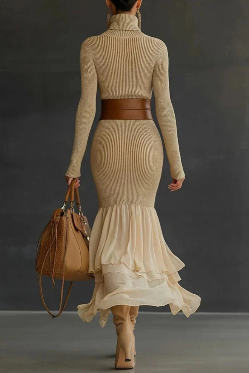 Chic Turtleneck Knitted Dress