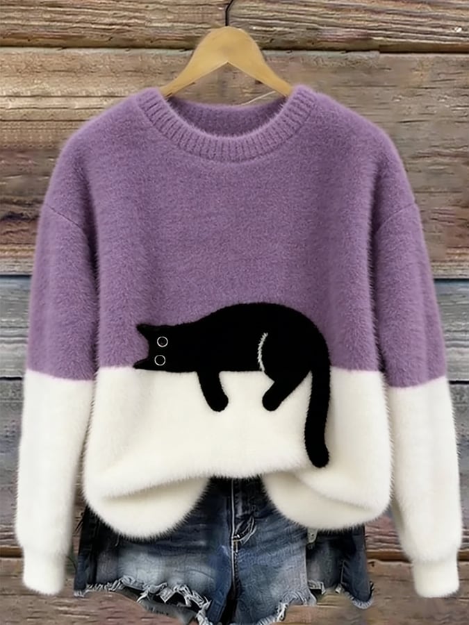 Kitty – Casual Kat Graphic Trui

