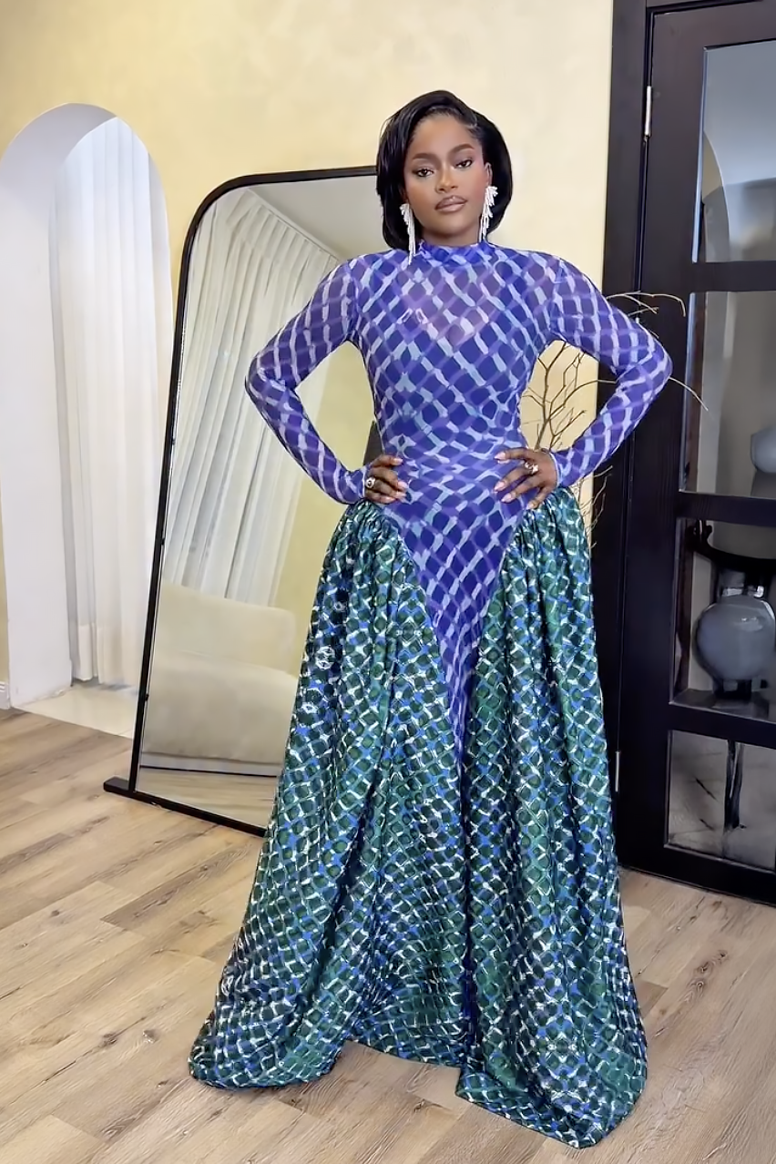 Maxi Dress with Mermaid Scale Design