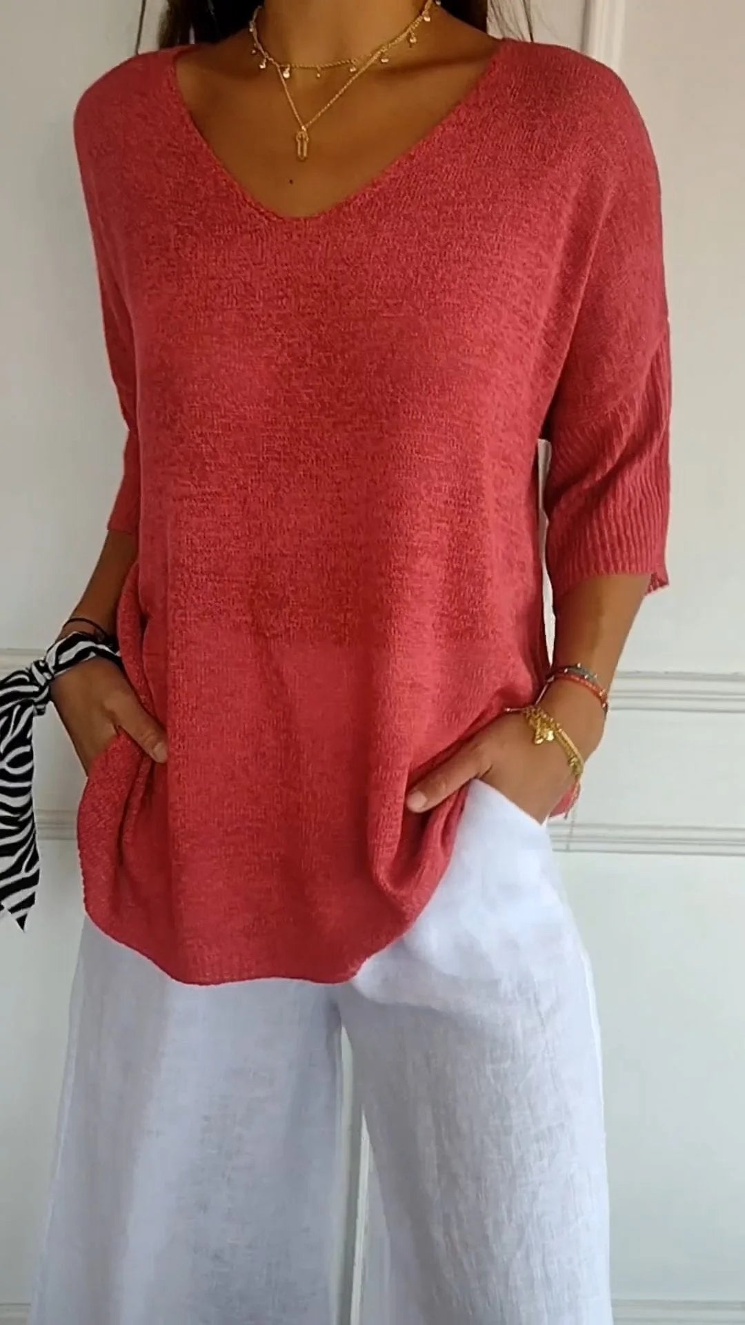 Heather - V-Neck Knitted Sweater